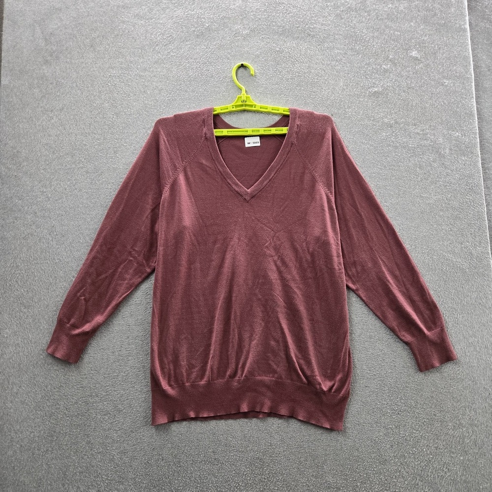 Torrid Women Sweater 3 Burgundy Nylon Rayon V Neck Pullover